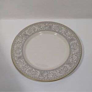 Franciscan Masterpiece China Renaissance Pattern Dinner Plate Gray Gold Trim USA